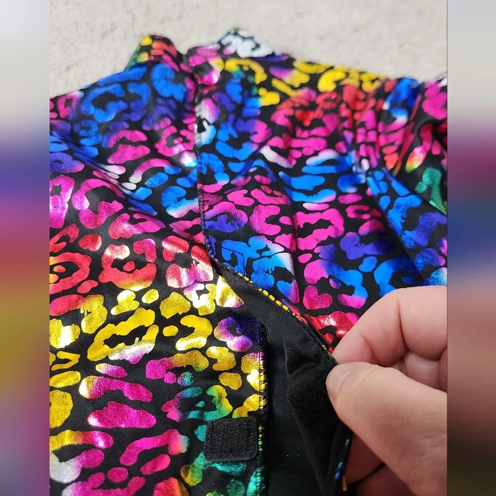 Child's Cat Rainbow Foil Jumpsuit Costume Small